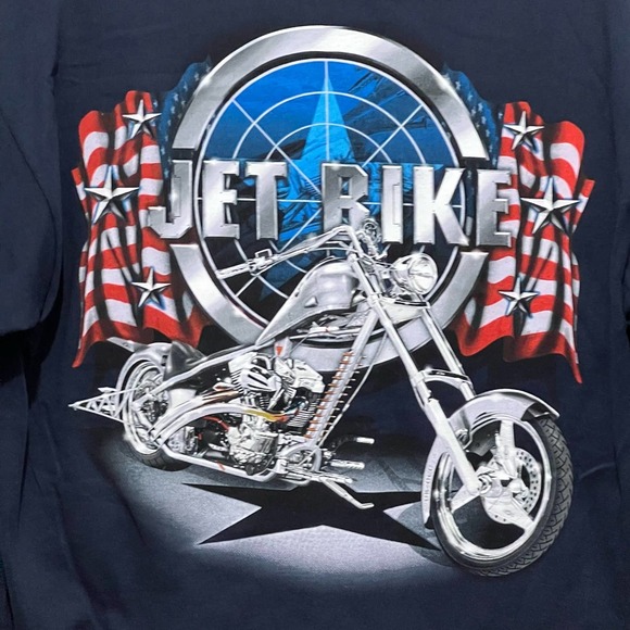 American Chopper Navy Jet Bike Mad Engine Tee Shirt LG NWT - Picture 3 of 7